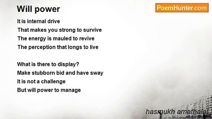 hasmukh amathalal - Will power