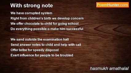 hasmukh amathalal - With strong note