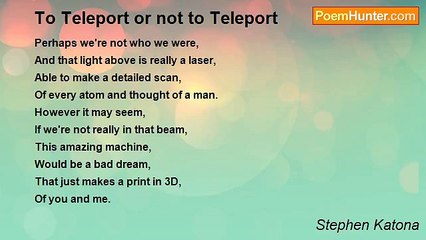 Stephen Katona - To Teleport or not to Teleport