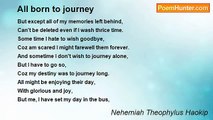 Nehemiah Theophylus Haokip - All born to journey