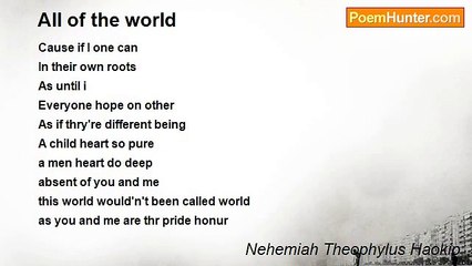 Nehemiah Theophylus Haokip - All of the world