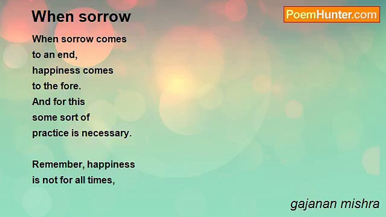 gajanan mishra - When sorrow