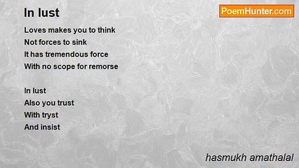 hasmukh amathalal - In lust