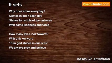 hasmukh amathalal - It sets