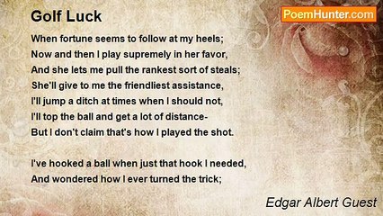 Edgar Albert Guest - Golf Luck