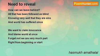 hasmukh amathalal - Need to reveal