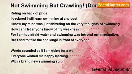 Geetha Jayakumar - Not Swimming But Crawling! (Don't Laugh)