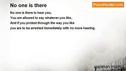 gajanan mishra - No one is there