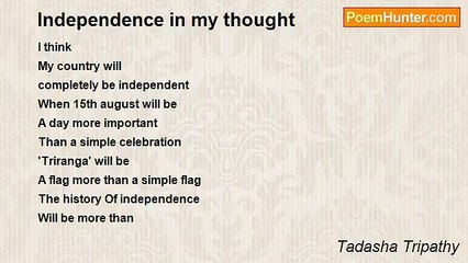 Tadasha Tripathy - Independence in my thought