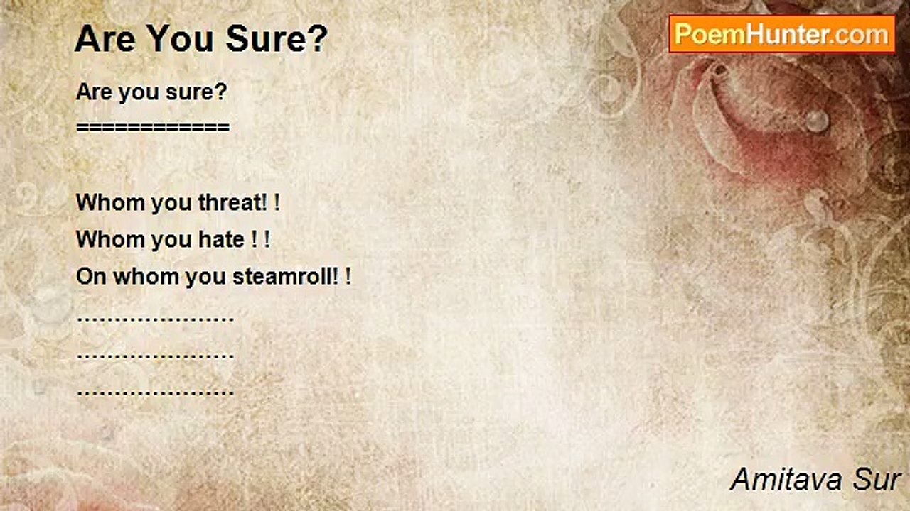 Amitava Sur - Are You Sure?