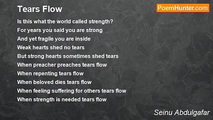 Seinu Abdulgafar - Tears Flow