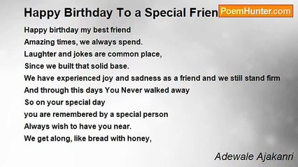 Adewale Ajakanri - Happy Birthday To a Special Friend