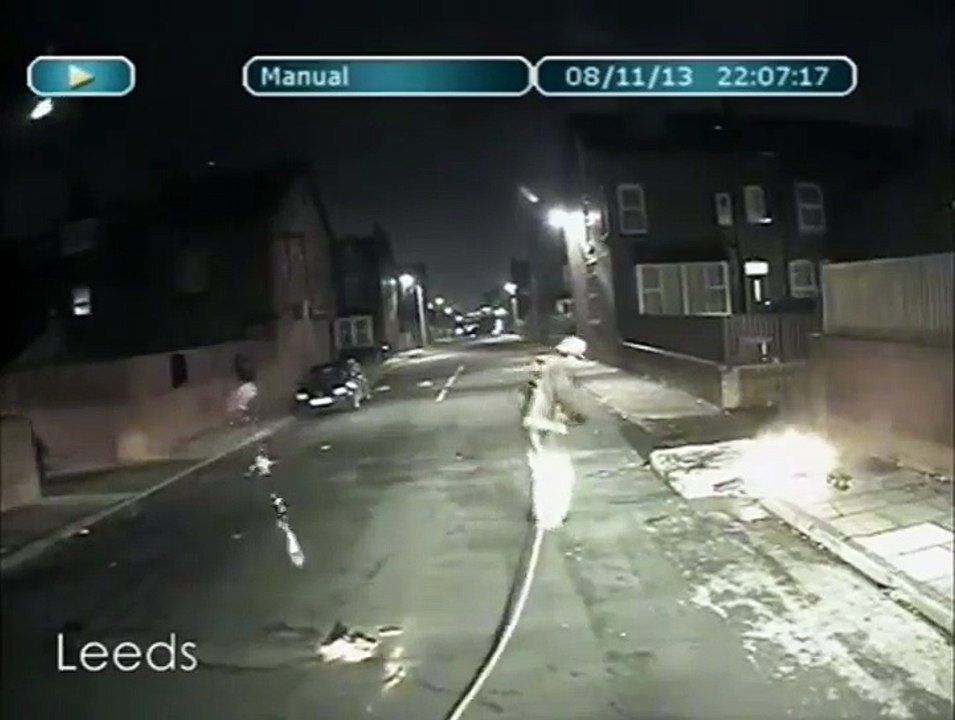 Hoodlums Attack Fireman With Fireworks