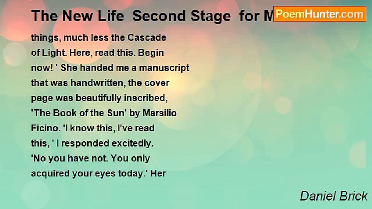 Daniel Brick - The New Life  Second Stage  for Marie