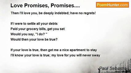 Paul Sebastian - Love Promises, Promises....