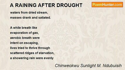 Chinweokwu Sunlight M. Ndubuisih - A RAINING AFTER DROUGHT