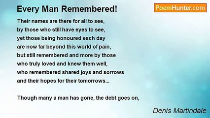 Denis Martindale - Every Man Remembered!