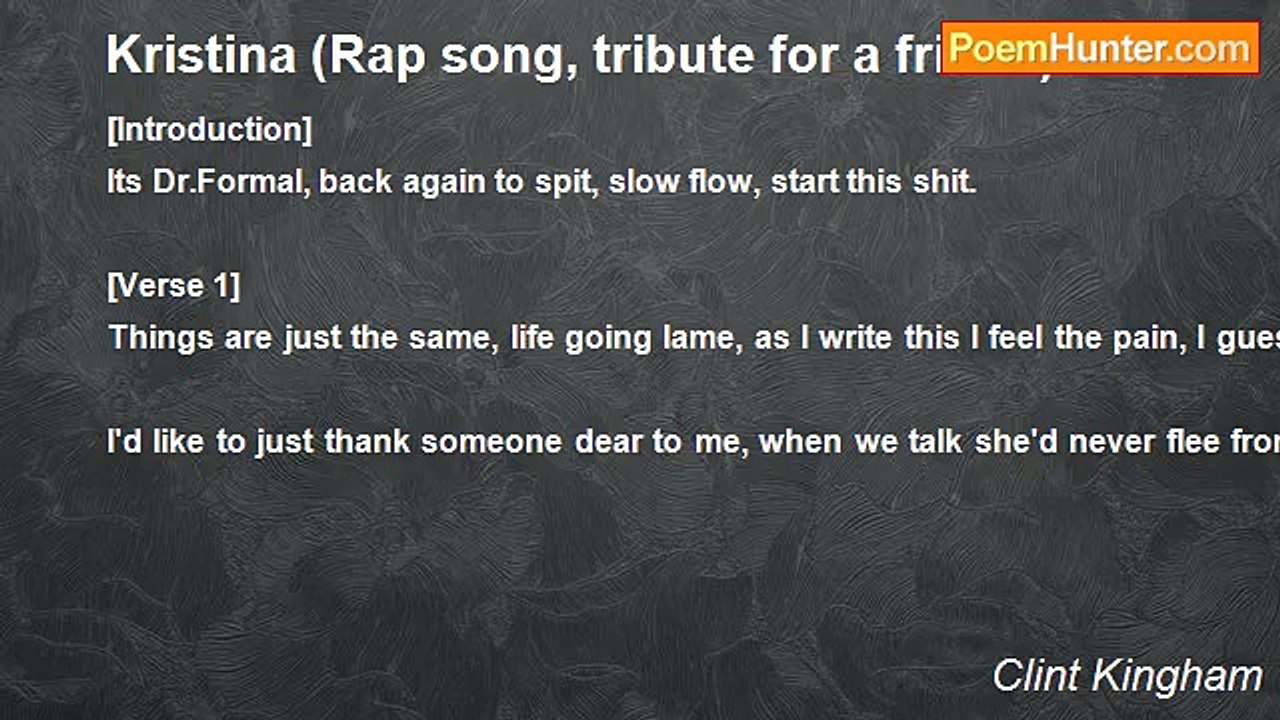 Aziz Akrish - Kristina (Rap song, tribute for a friend)