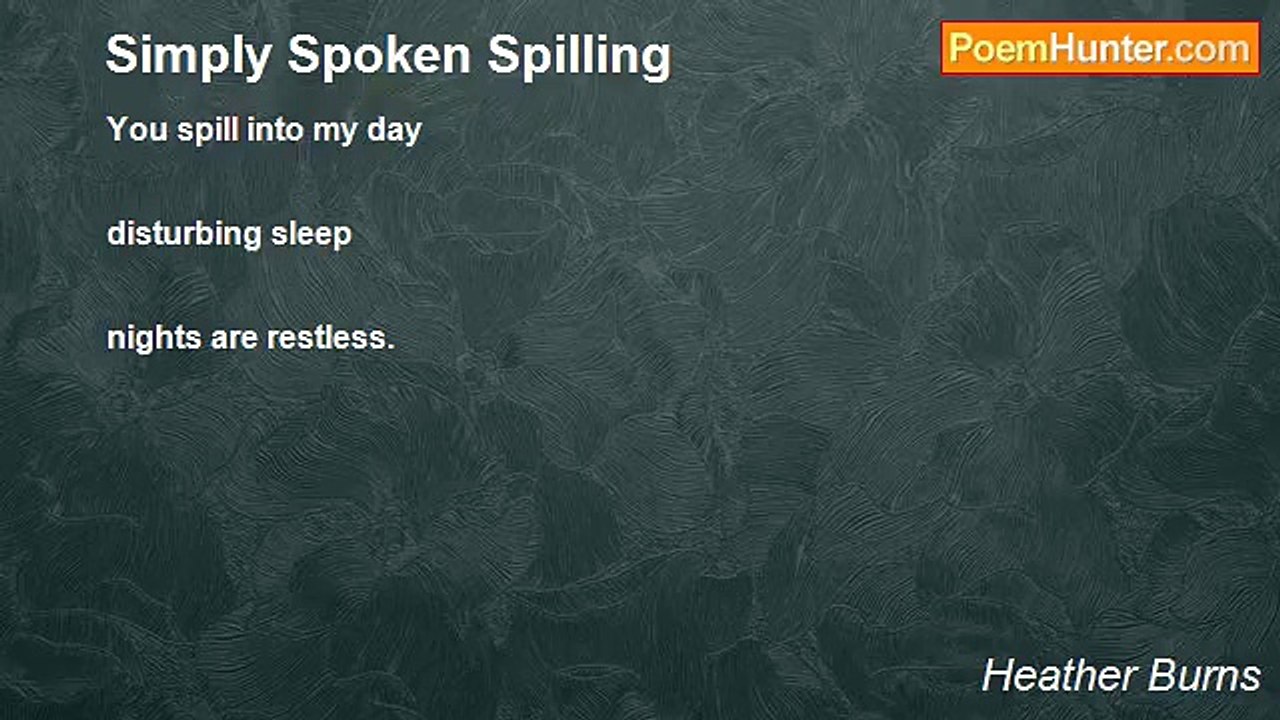 Heather Burns - Simply Spoken Spilling