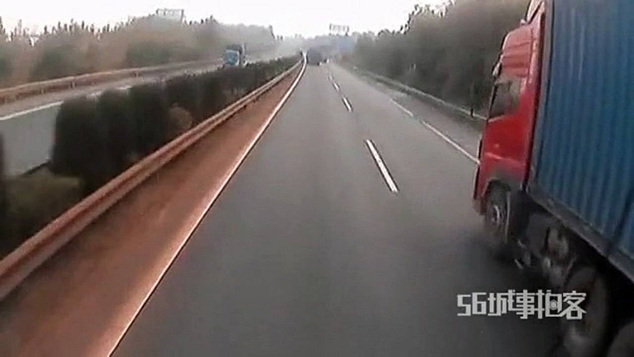 SUV dragged on road for miles after tailgating truck