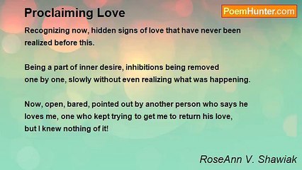 RoseAnn V. Shawiak - Proclaiming Love