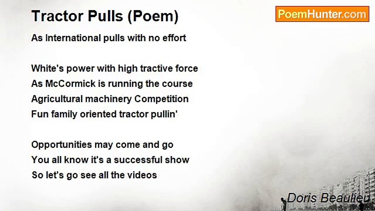 Doris Beaulieu - Tractor Pulls (Poem)