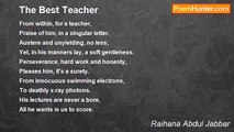 Raihana Abdul Jabbar - The Best Teacher