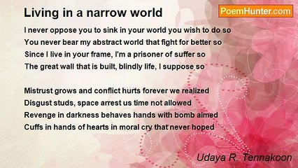 Udaya R. Tennakoon - Living in a narrow world