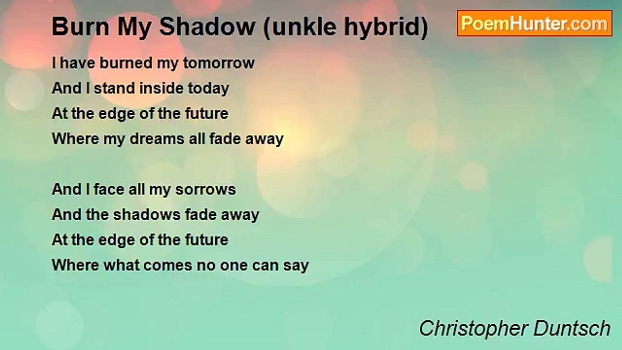 Christopher Duntsch - Burn My Shadow (unkle hybrid)