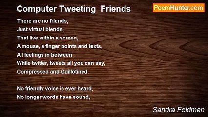 Sandra Feldman - Computer Tweeting  Friends