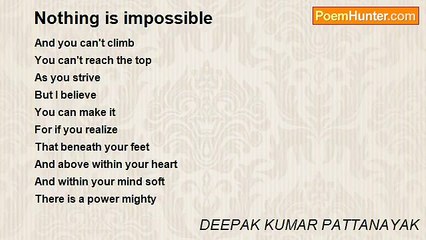 DEEPAK KUMAR PATTANAYAK - Nothing is impossible