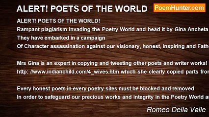 Romeo Della Valle - ALERT! POETS OF THE WORLD