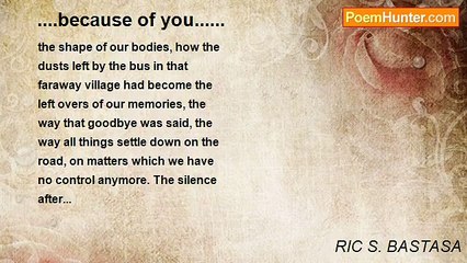 RIC S. BASTASA - ....because of you......