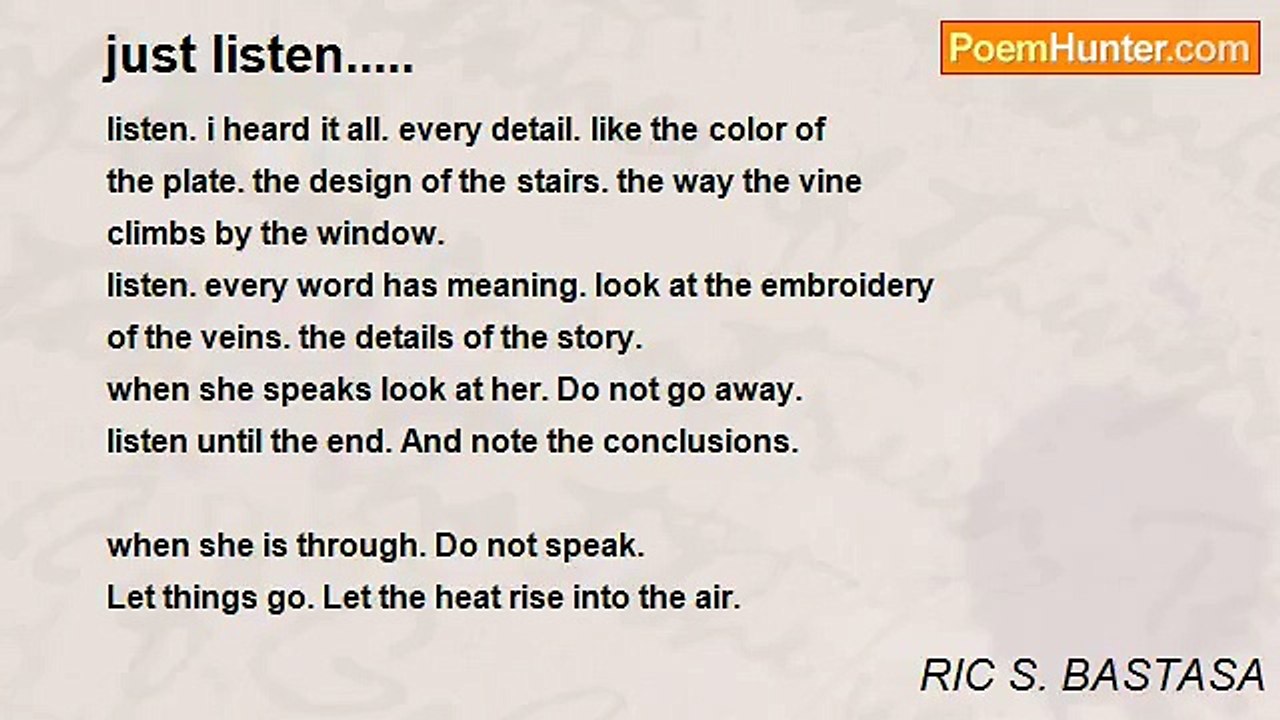 RIC S. BASTASA - just listen.....