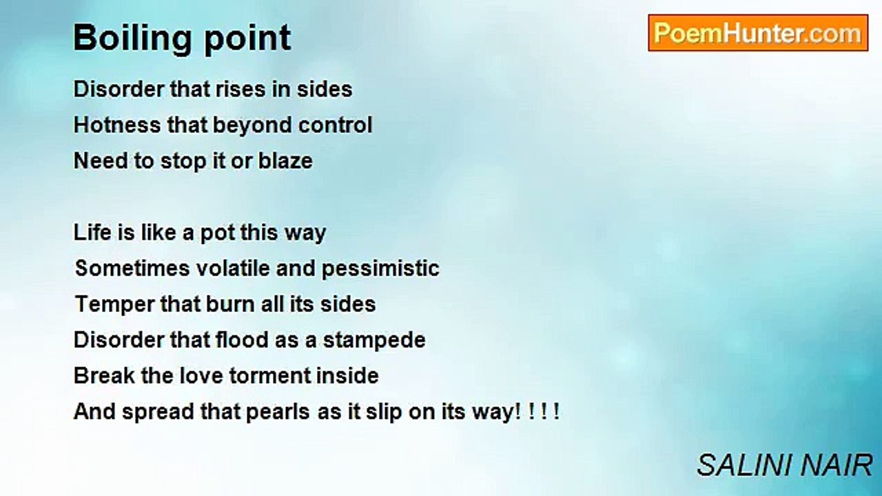 SALINI NAIR - Boiling point