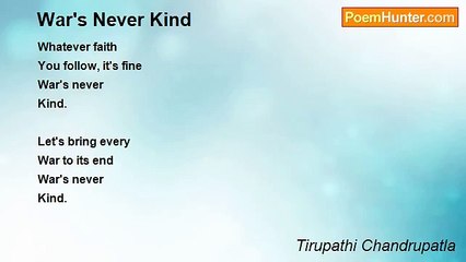 Tirupathi Chandrupatla - War's Never Kind