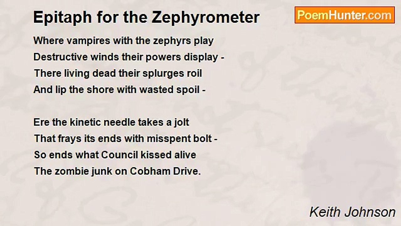Keith Johnson - Epitaph for the Zephyrometer