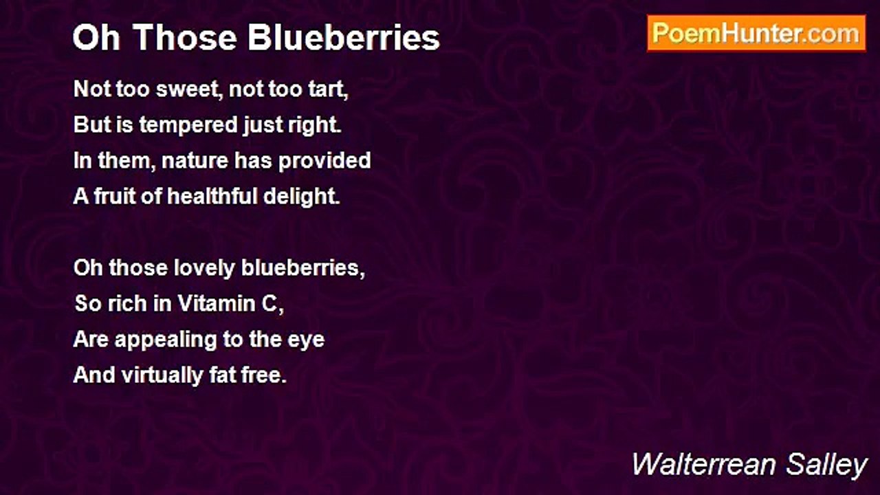 Walterrean Salley - Oh Those Blueberries