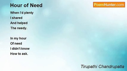 Tirupathi Chandrupatla - Hour of Need