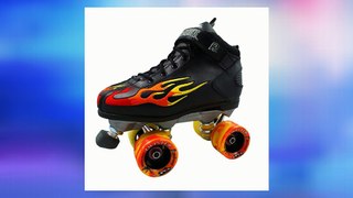 Rock Flame Multi Colored Tri Flame Quad Skates with Sure Grip Twister Wheels