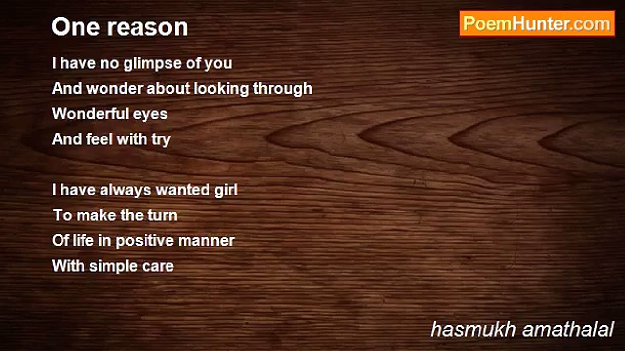hasmukh amathalal - One reason