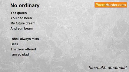 hasmukh amathalal - No ordinary