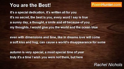 Rachel Nichols - You are the Best!