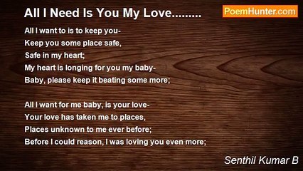 Senthil Kumar B - All I Need Is You My Love.........