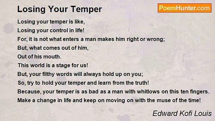 Edward Kofi Louis - Losing Your Temper