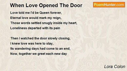 Lora Colon - When Love Opened The Door