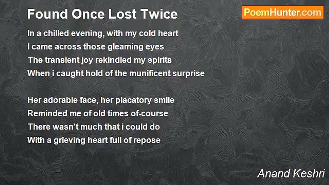 Anand Keshri - Found Once Lost Twice