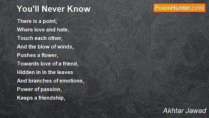 Akhtar Jawad - You'll Never Know
