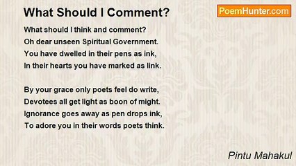 Pintu Mahakul - What Should I Comment?