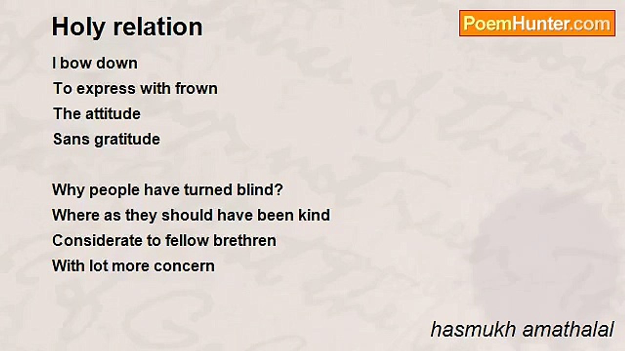 hasmukh amathalal - Holy relation